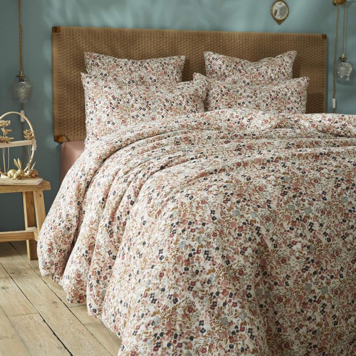 Parure de lit gaze de coton imprimé floral Parure de lit gaze de coton imprimé floral