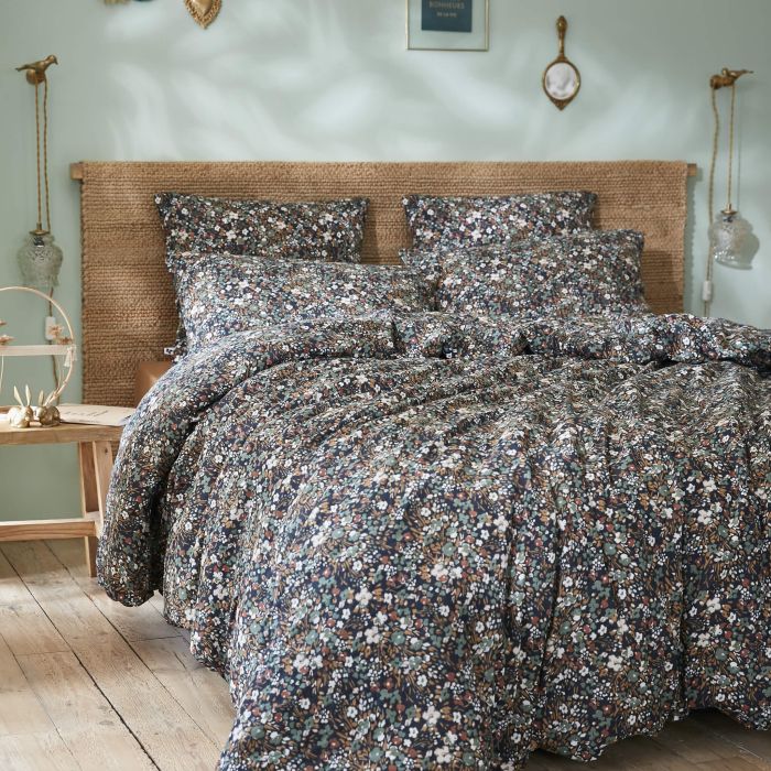 Housse de couette gaze de coton imprimé floral