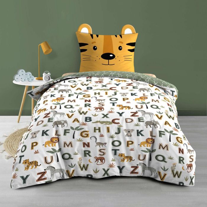 Parure de lit enfant tigry alphabet 140x200 cm Parure de lit enfant tigry alphabet 140x200 cm