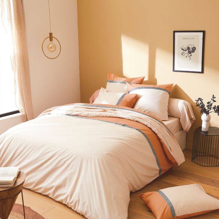 Parure de lit Macassar cognac - Tradilinge Parure de lit Macassar cognac - Tradilinge