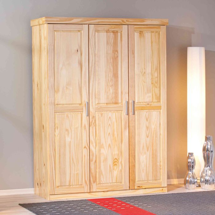 Armoire 3 portes en bois massif chêne clair - AR12043 Armoire 3 portes en bois massif chêne clair - AR12043