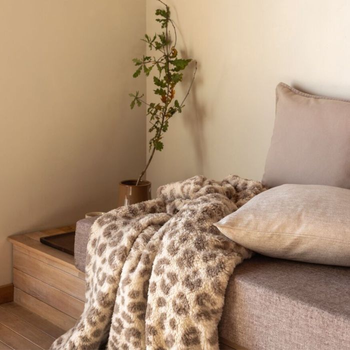 Plaid léopard doux et douillet 130x170