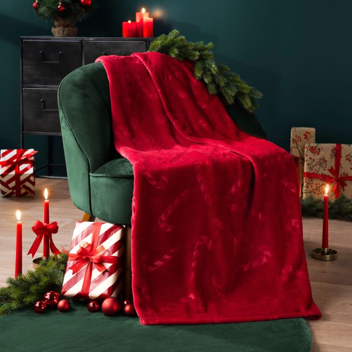 Plaid polaire chaud rouge 130x170