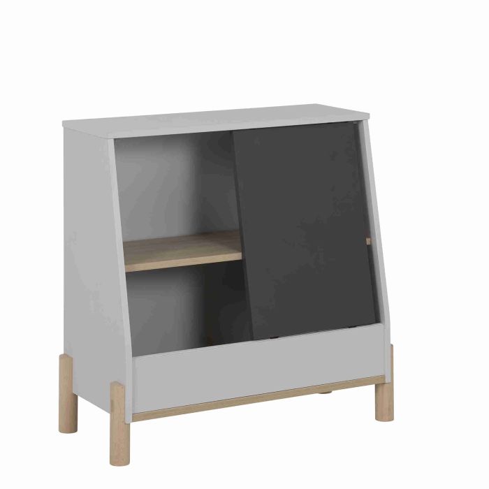 Meuble de rangement enfant avec porte coulissante ardoise - RA5042