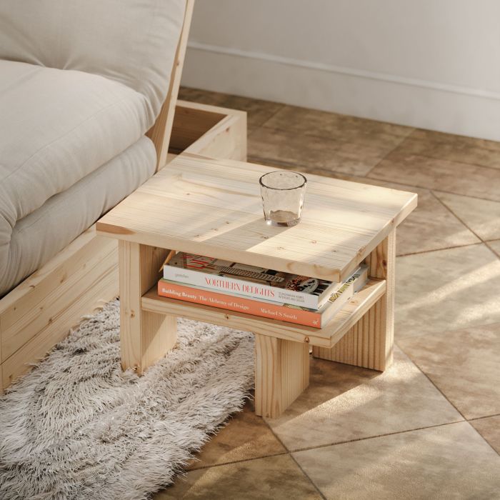Table chevet bois naturel ambiance