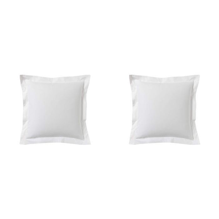 Lot de 2 taies d'oreillers blanc 100% coton biologique Lot de 2 taies d'oreillers blanc 100% coton biologique