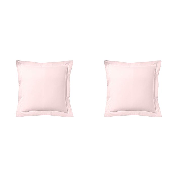 Lot de 2 taies d'oreiller rose aube 100% lin