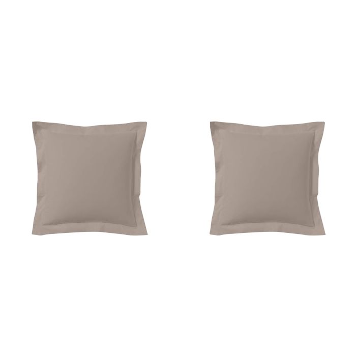 Lot de 2 taies d'oreillers percale lin Lot de 2 taies d'oreillers percale lin