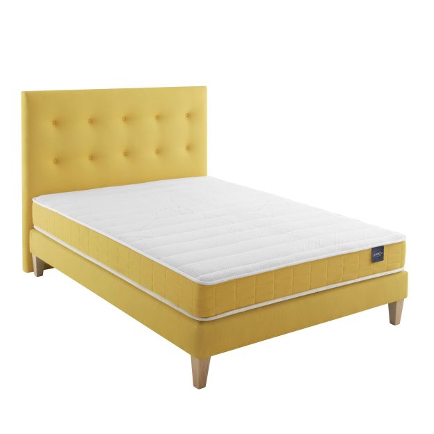 Ensemble matelas mousse, sommier, pieds et tête de lit Aurore 400 - SOMEO