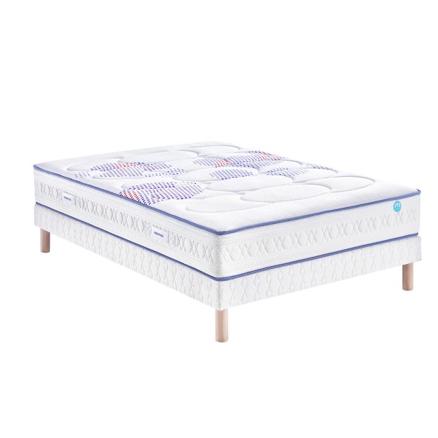 Ensemble Merinos matelas chilly wave ressorts + sommier + pieds