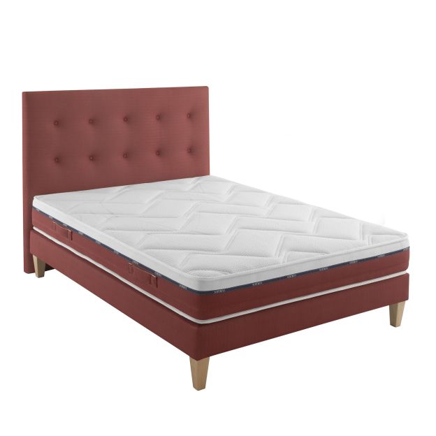 Ensemble matelas 100% latex, sommier, pieds et tête de lit Crépuscule 600 - SOMEO