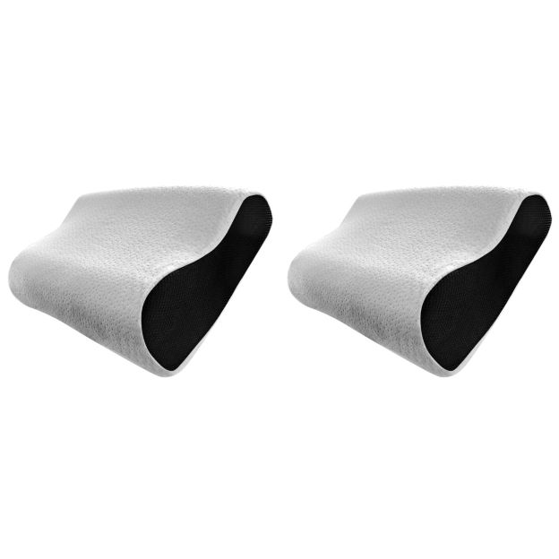 Lot de 2 oreillers ergonomiques Bultex à mémoire de forme 33x52