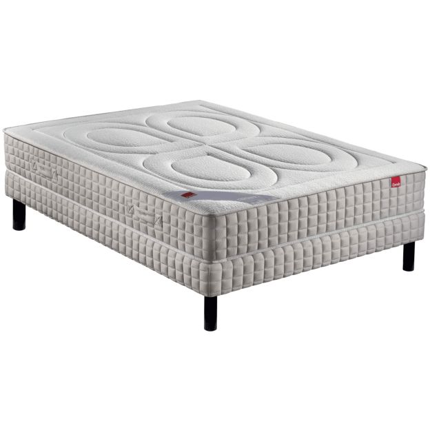 Ensemble matelas ressort bambou + sommier + pieds - Epeda (deux personnes)