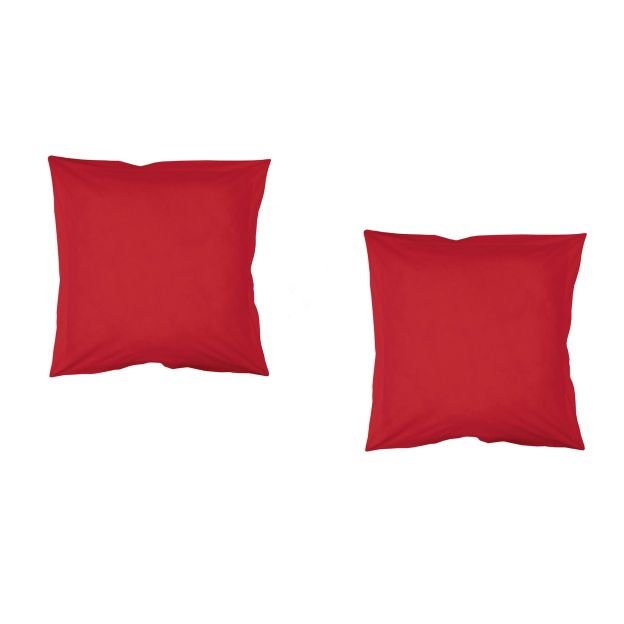 Pack 2 Taies d'Oreillers Douceur D'Intérieur Rouges (50x70)