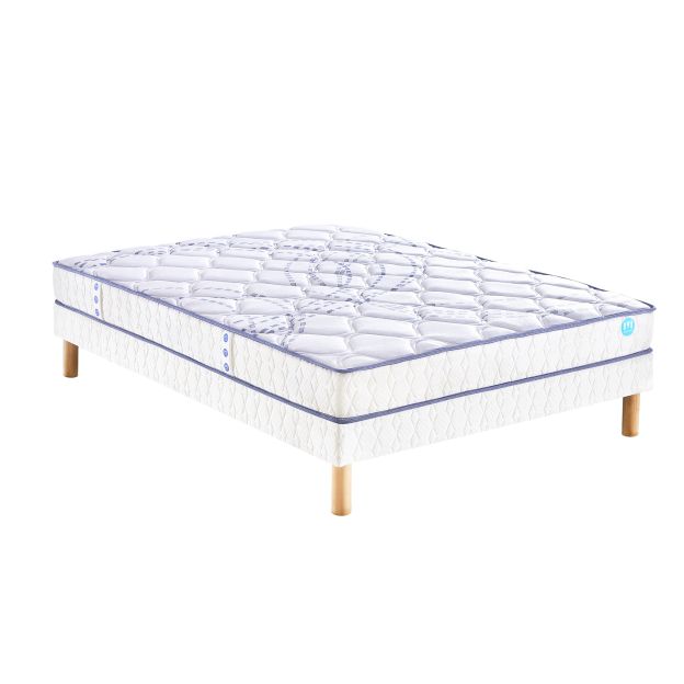 Ensemble Merinos matelas scopit 100% latex + sommier + pieds