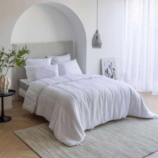 Pack couette 4 saisons et oreiller moelleux someo vue de face