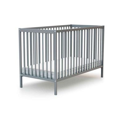 Lit bébé à barreaux en bois gris 