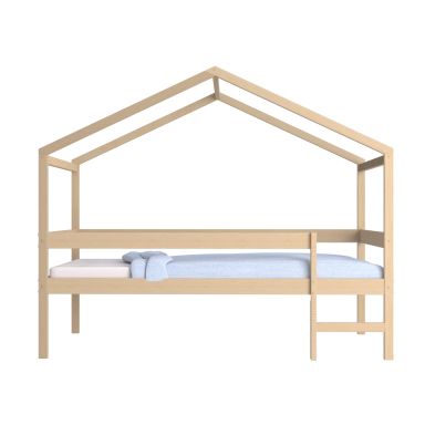 Lit cabane enfant bois naturel laqué 90x190 - LT14052