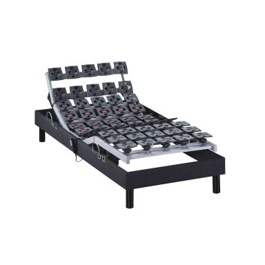 Sommier électrique de relaxation tout plots tissu anthracite