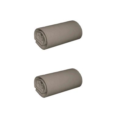 Pack 2 Draps Housses Jersey Taupe Bonnet 30 cm roulés