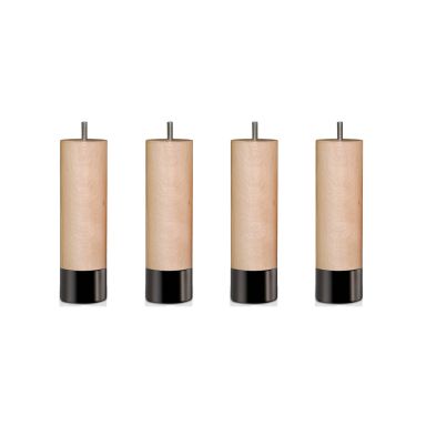 4 pieds cylindriques Hawaï bois brut 15 cm