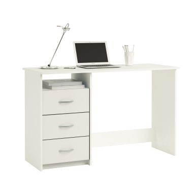 Bureau blanc avec 3 tiroirs