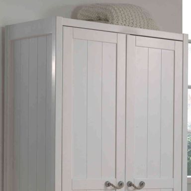 Armoire 2 portes bois blanc ensemble - Terre de nuit