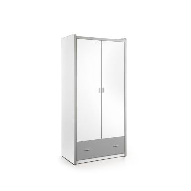 Armoire 2 Portes Blanche et Rose Fuschia - Someo