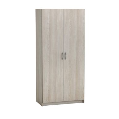 Armoire 2 portes lingère multifonction en bois imitation chêne shannon - AR193