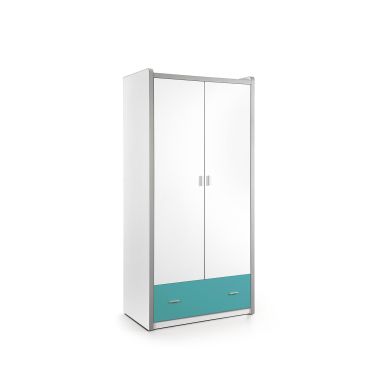 Armoire 2 Portes Blanche et Rose Fuschia - Someo