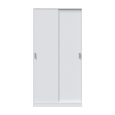 Armoire 2 portes coulissantes en bois blanc - AR17028