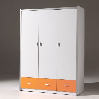 Armoire 2 Portes Blanche et Rose Fuschia - Someo