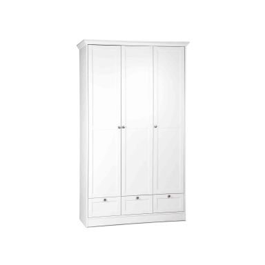 Armoire 3 portes 3 tiroirs en bois coloris blanc - AR7012
