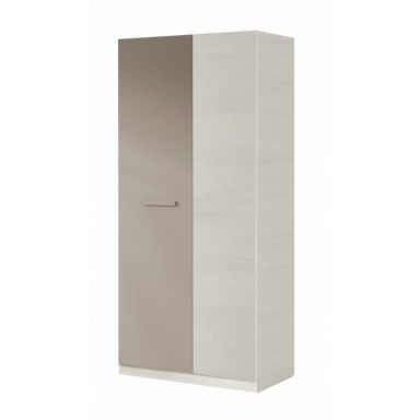 Armoire enfant 2 portes taupe en bois effet blanchi - AR17054