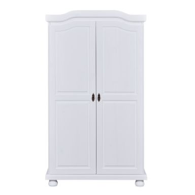 Armoire 2 portes en bois massif blanc laqué - AR12021