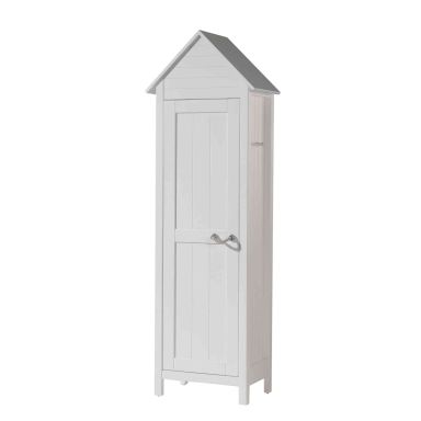 Armoire cabane enfant 1 porte en bois blanc - AR2033