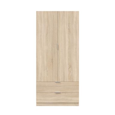 Armoire penderie 2 portes 2 tiroirs en bois - AR17067