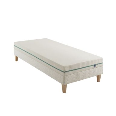 Ensemble matelas naturel latex naturel enfant, sommier et pieds Aube 200 - SOMEO