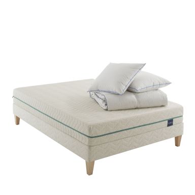 Ensemble Sommier + Matelas 100% latex 3 zones de confort 140 x 190 cm  VICTOIRE de DREAMEA