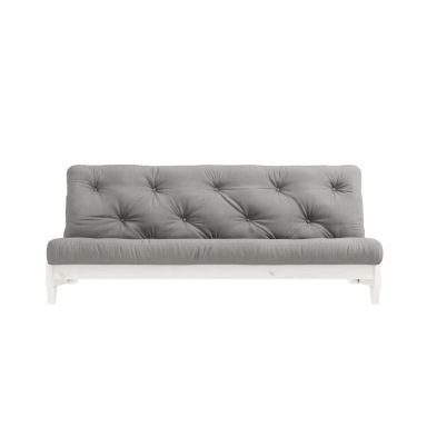 Banquette ajustable FRESH en pin massif blanc avec matelas futon 140x200