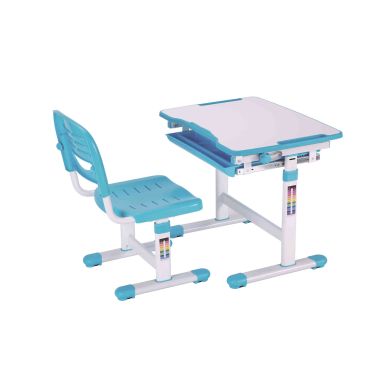 Bureau enfant ajustable en hauteur bleu 201 + chaise - Terre de Nuit