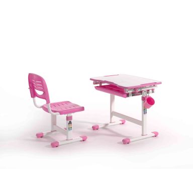 Bureau enfant ajustable en hauteur rose 201 + chaise - Terre de Nuit