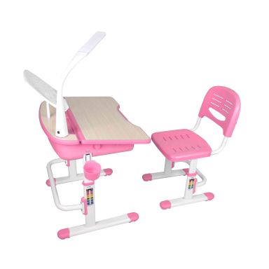 Bureau enfant ajustable en hauteur rose 301 + chaise - Terre de Nuit