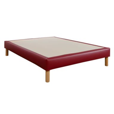 Cache-sommier intégral simili cuir bordeaux