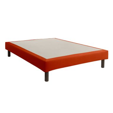 Cache-sommier intégral 100% coton terracotta