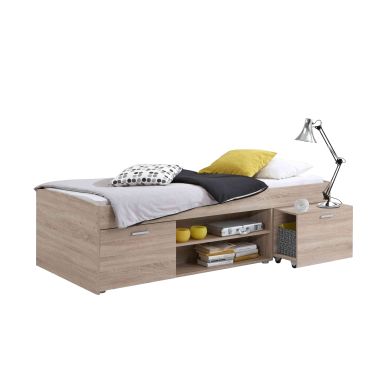 Lit enfant 90x200 avec multiples rangements en bois - LT13024