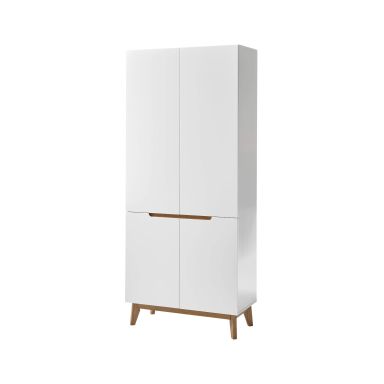 Armoire 4 portes en bois blanc et chêne - AR16004