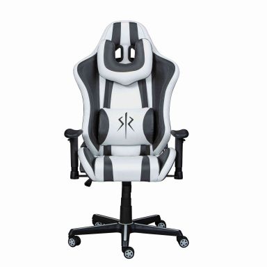 Fauteuil de bureau réglable blanc et noir - FT12109