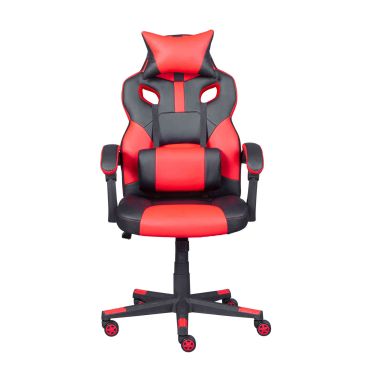 Chaise de bureau gaming réglable rouge et noir - FT12104