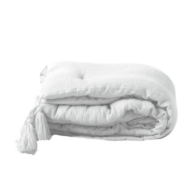 Couvre-lit gaze de coton uni Angelia 80x180 cm